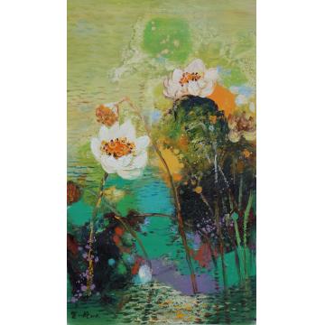 贺一珉油画花鸟荷境021字画之家