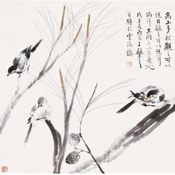 王和平国画花鸟松林集禽字画之家