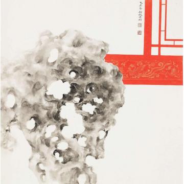 董津金国画花鸟红窗纱半明字画之家