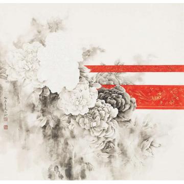 董津金国画花鸟花底相看无一语字画之家
