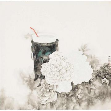董津金国画花鸟斜行淡墨香字画之家
