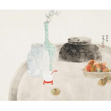 董津金国画花鸟月落晓风急字画之家