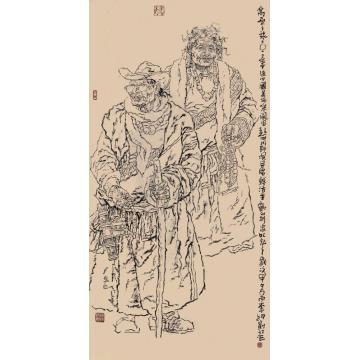刘江国画人物高原之旅字画之家