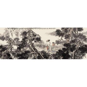 刘江国画人物太白松风图字画之家