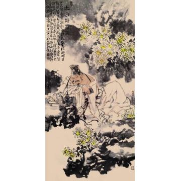 刘江国画人物太白诗意图字画之家