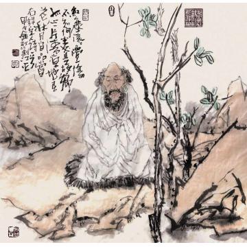 刘江国画人物宋人诗意图字画之家