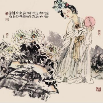 刘江国画人物花开时节动京城字画之家