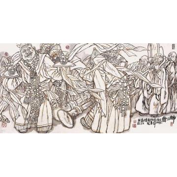 刘江国画人物神之舞字画之家