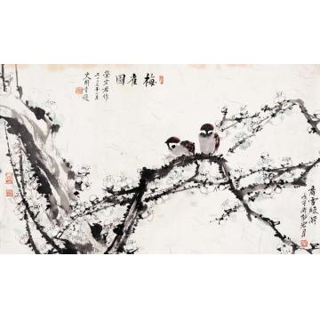 荣宏君国画花鸟香雪绿漪字画之家