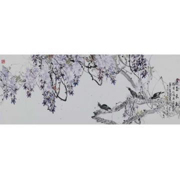 王福林国画花鸟紫气东来字画之家