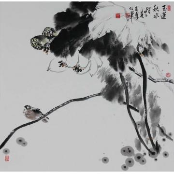 王福林国画花鸟玉莲秋水字画之家