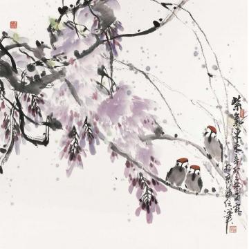 王福林国画花鸟紫气东来字画之家
