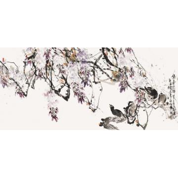 王福林国画花鸟紫气迎祥字画之家