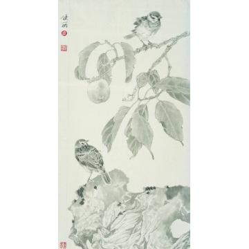 崔佳丽国画花鸟《墨云秋风》字画之家