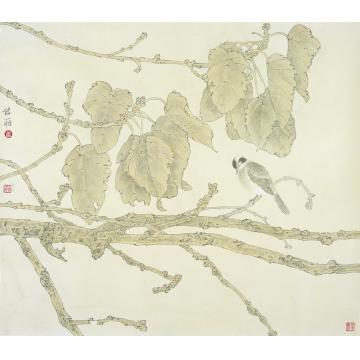 崔佳丽国画花鸟《鸟冥风静》字画之家
