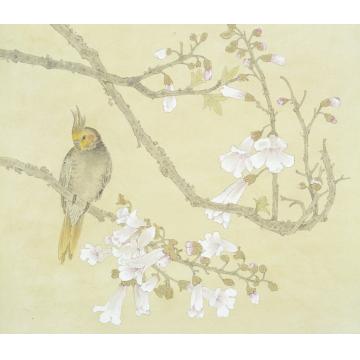 崔佳丽国画花鸟《春在枝头上》字画之家