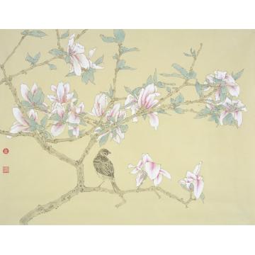 崔佳丽国画花鸟《玉树晓影》字画之家
