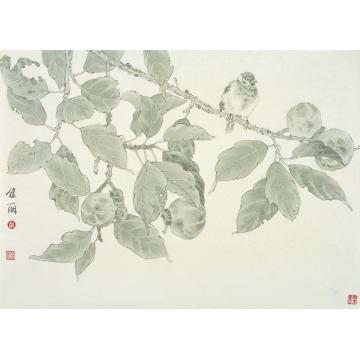 崔佳丽国画花鸟《凉风》字画之家