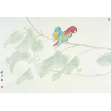 崔佳丽国画花鸟《春来长如线》字画之家