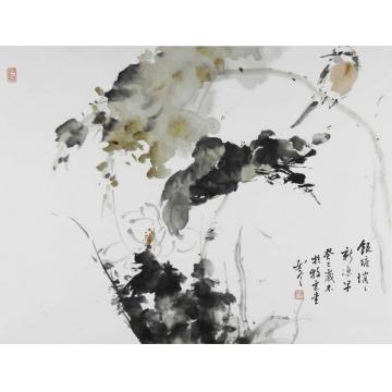 陈如冬国画花鸟没骨花卉之八字画之家
