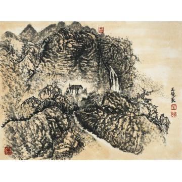 王晓国画山水山水之十七48X39cm字画之家