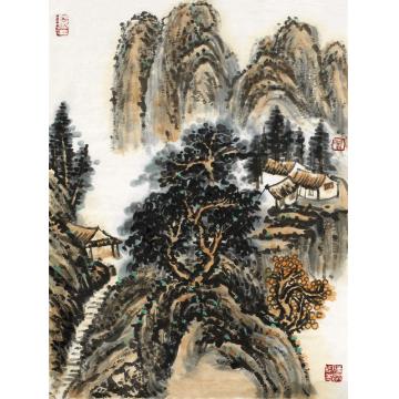 王晓国画山水山水册页之五  39×48cm字画之家