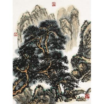 王晓国画山水山水册页之四  39×48cm字画之家
