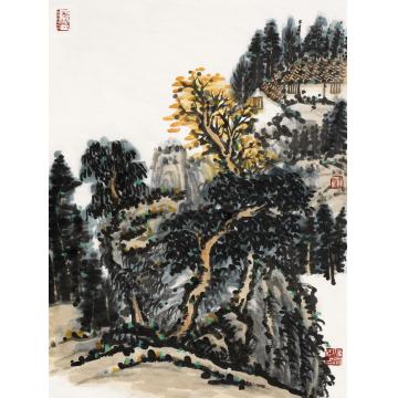 王晓国画山水山水册页之三  39×48cm字画之家