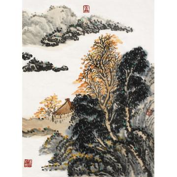 王晓国画山水山水册页之七  39×48cm字画之家