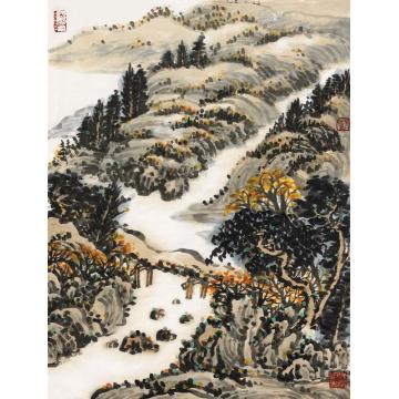 王晓国画山水山水册页之六  39×48cm字画之家