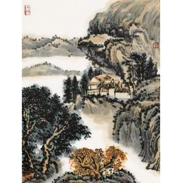 王晓国画山水山水册页之九  39×48cm字画之家