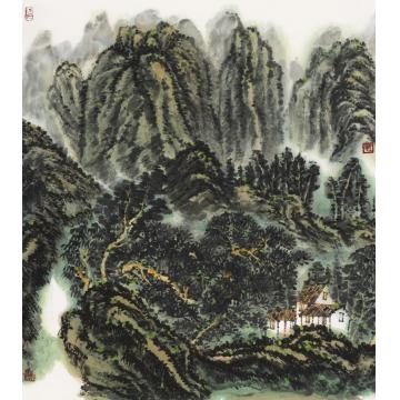 王晓国画山水群山染醉字画之家