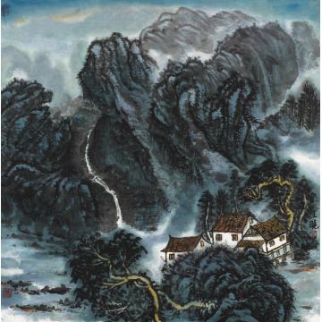 王晓国画山水家园 69×69cm字画之家