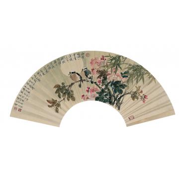 李泽民国画花鸟44海棠双雀-1字画之家
