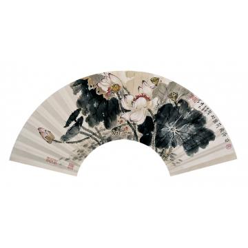 李泽民国画花鸟43海棠月色-3字画之家