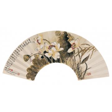 李泽民国画花鸟43海棠月色-1字画之家