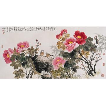 李泽民国画花鸟38总领群芳是牡丹字画之家