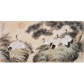 李泽民国画花鸟31松鹤延年字画之家