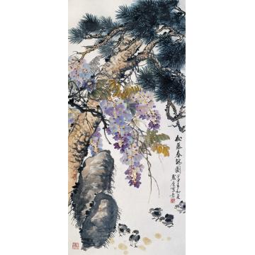 李泽民国画花鸟22松藤春雏字画之家