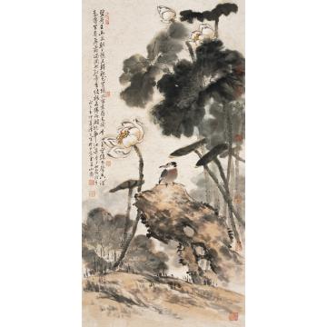 李泽民国画花鸟23静静的荷塘字画之家