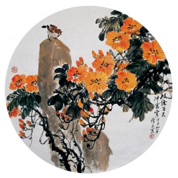 李泽民国画花鸟10枝条百尺冲云霄字画之家