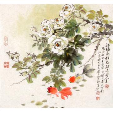 李泽民国画花鸟拂墙花影动字画之家