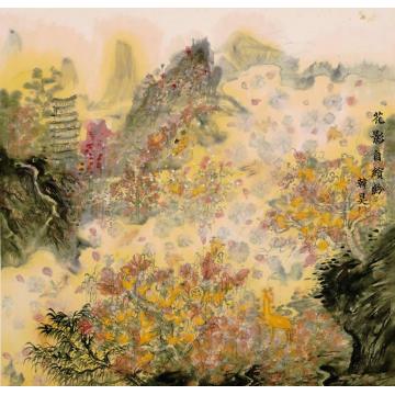 韩昊国画山水桃花源系列01字画之家