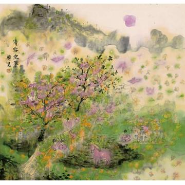 韩昊国画山水桃花源系列02字画之家