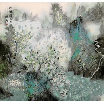 韩昊国画山水桃花源系列03字画之家