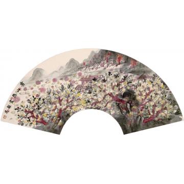 韩昊国画山水桃花源系列扇面01字画之家