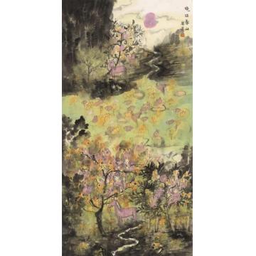 韩昊国画山水晓日春山字画之家