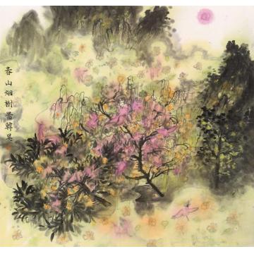 韩昊国画山水青山烟树图字画之家