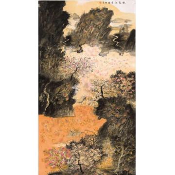 韩昊国画山水秋色山居图字画之家