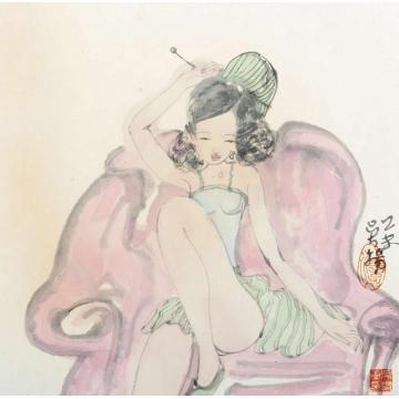 吴扬国画人物清凉图字画之家